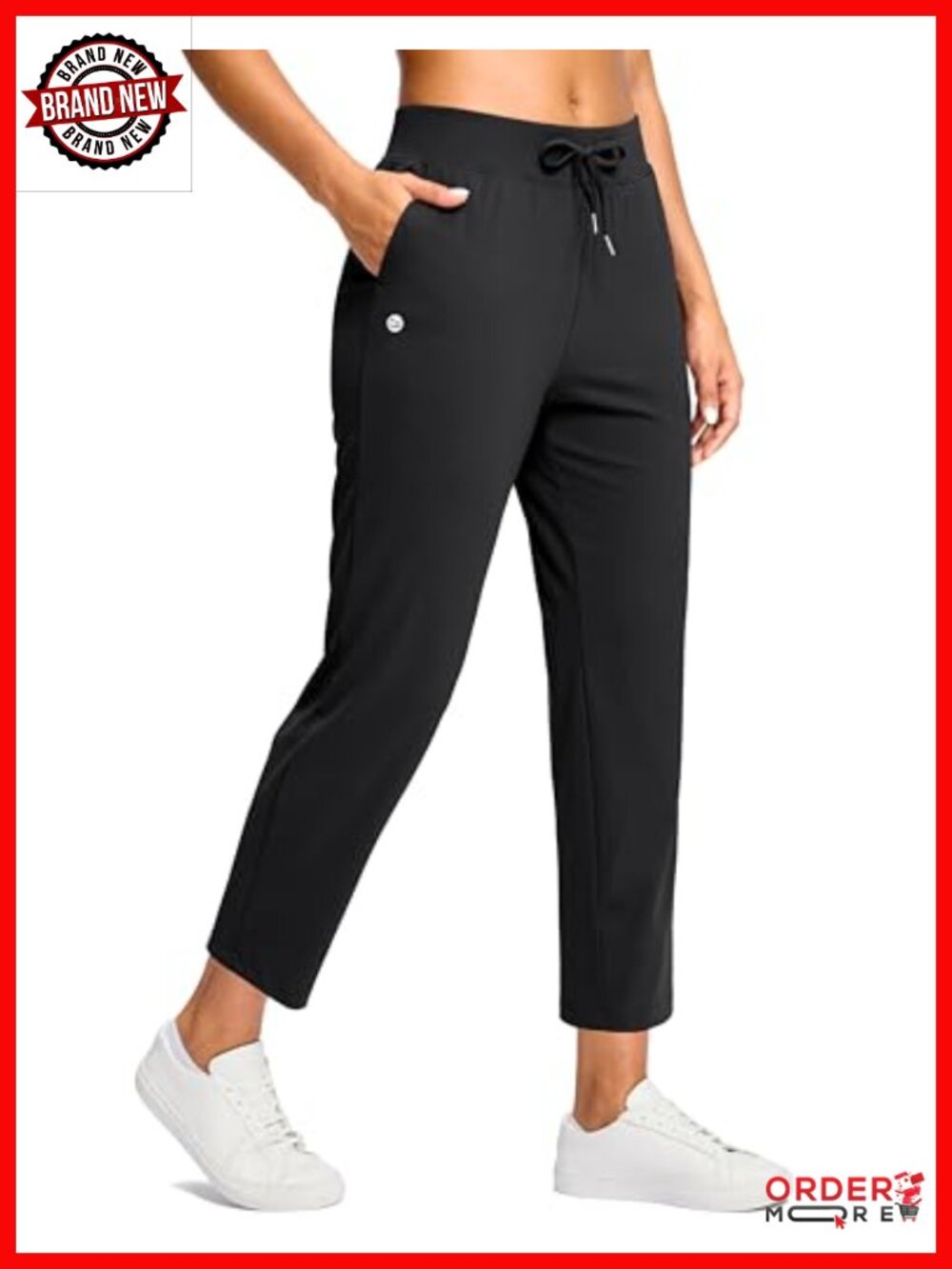 Petite Ankle Pants for Women 24" Seam Active Stretch Golf Trousers
